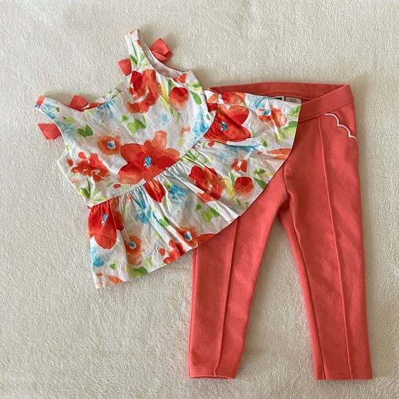 EUC Janie & Jack Floral Top & Pants size 18-24 mos - Picture 3 of 11